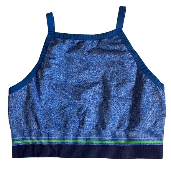 aerie Other - Aerie Sports Bra Chill Play Move Seamless Blue Green Stripes Womens Size XL